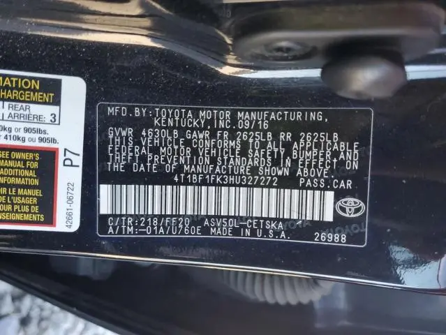 2017 TOYOTA CAMRY LE  