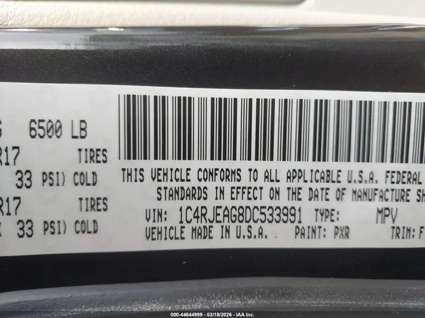 2013 JEEP GRAND CHEROKEE LAREDO
