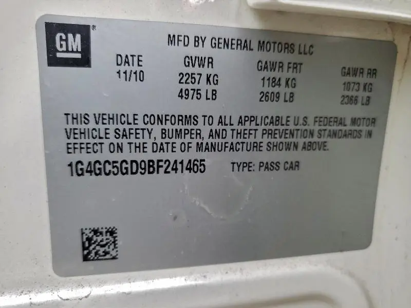 2011 BUICK LACROSSE CXL  