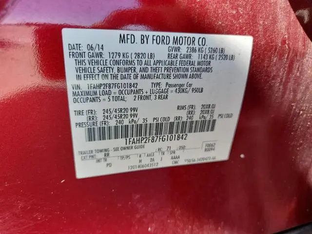 2015 FORD TAURUS LIMITED  