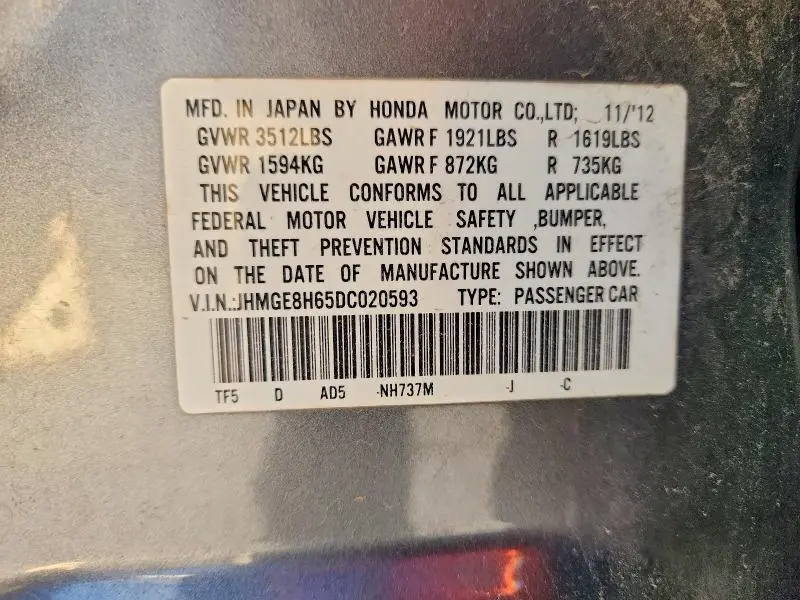 2013 HONDA FIT SPORT  