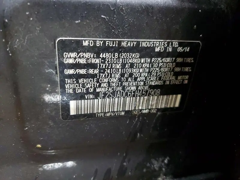 2015 SUBARU FORESTER 2.5I PREMIUM  