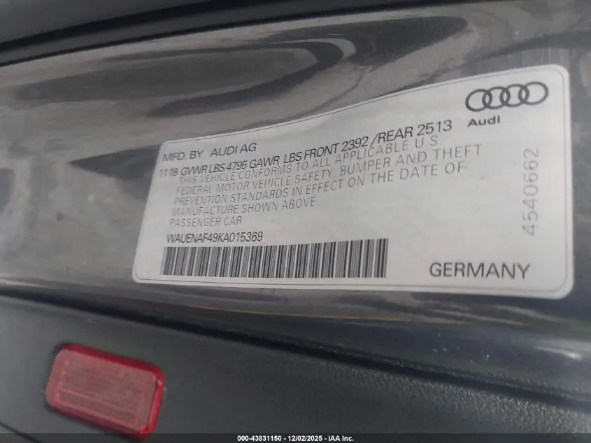 2019 AUDI A4 45 PREMIUM