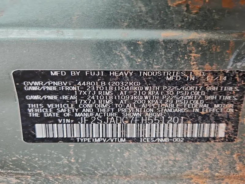 2015 SUBARU FORESTER 2.5I PREMIUM  