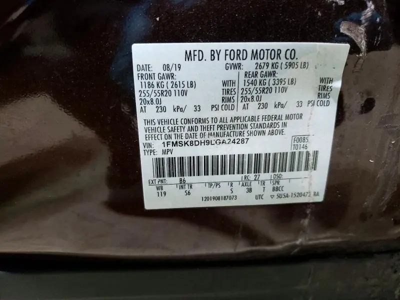2020 FORD EXPLORER XLT  