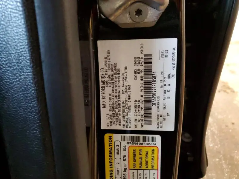 2015 FORD FUSION SE  