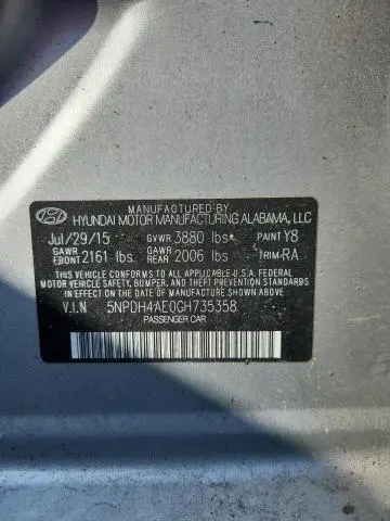 2016 HYUNDAI ELANTRA SE  