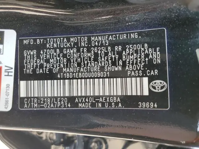 2013 TOYOTA AVALON HYBRID  