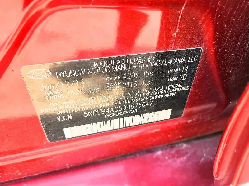 2013 HYUNDAI SONATA GLS  