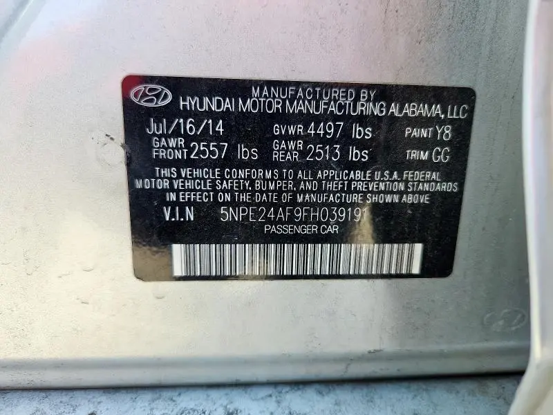 2015 HYUNDAI SONATA SE  