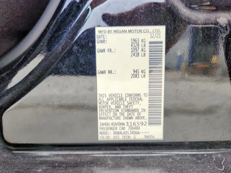 2022 NISSAN ALTIMA 2.5 SV  
