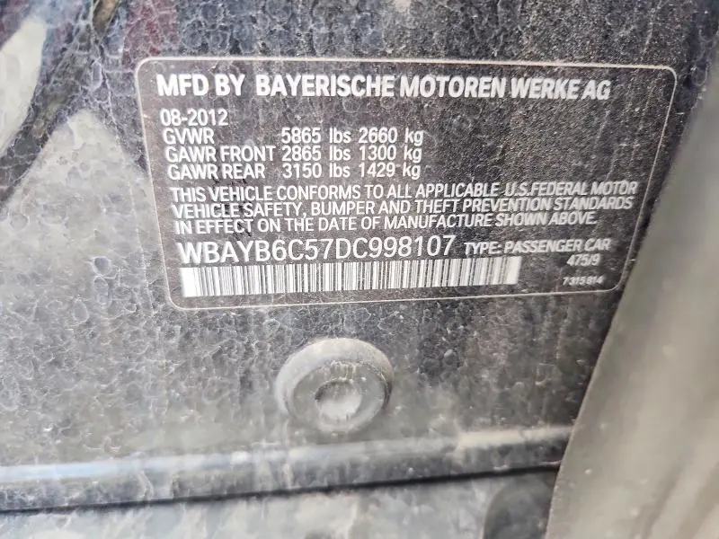 2013 BMW 750 XI  