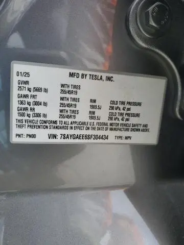 2025 TESLA MODEL Y 