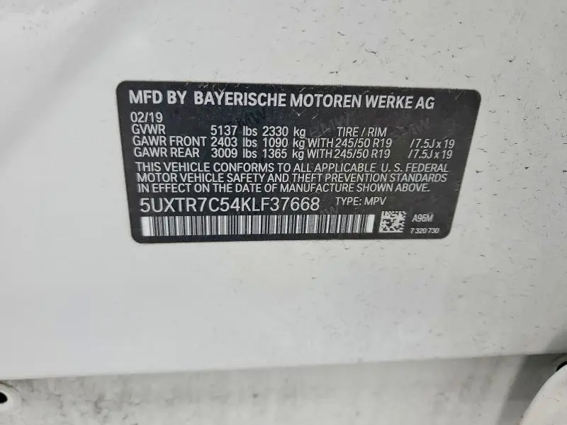 2019 BMW X3 SDRIVE30I  