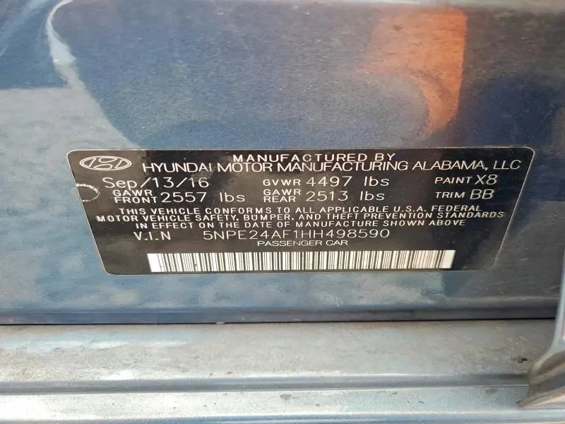 2017 HYUNDAI SONATA SE  
