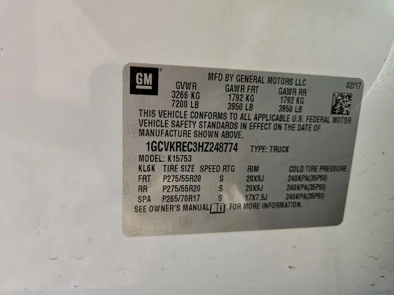 2017 CHEVROLET SILVERADO K1500 LT  