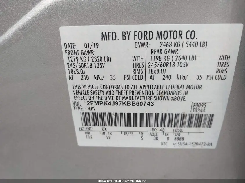 2019 FORD EDGE SEL