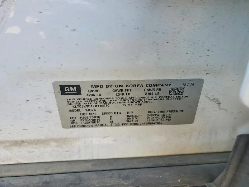 2015 CHEVROLET TRAX LS  