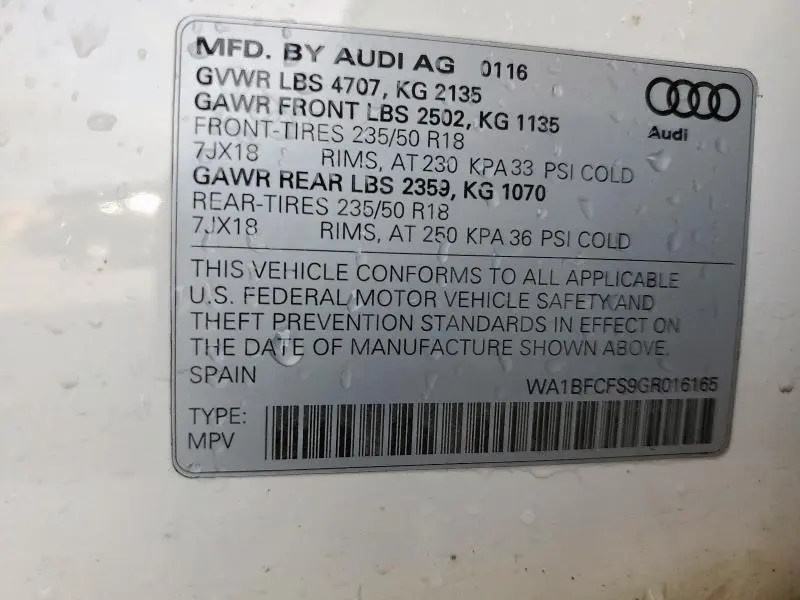 2016 AUDI Q3 PREMIUM PLUS  