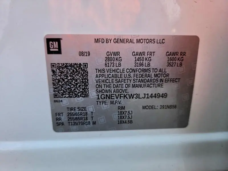 2020 CHEVROLET TRAVERSE LS  