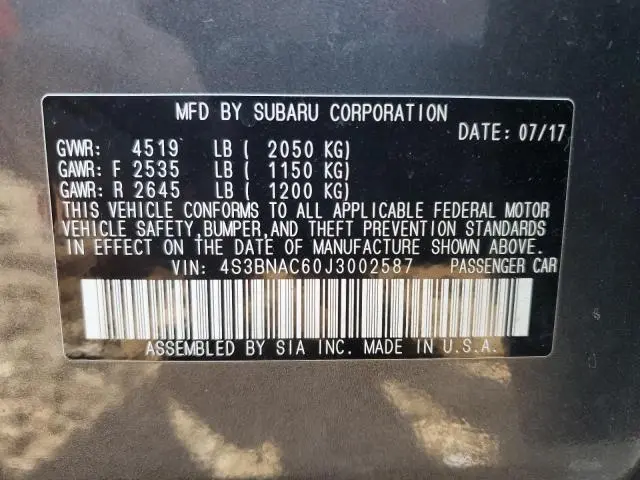 2018 SUBARU LEGACY 2.5I PREMIUM  