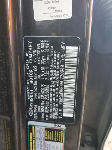 2017 HYUNDAI SANTA FE SE  