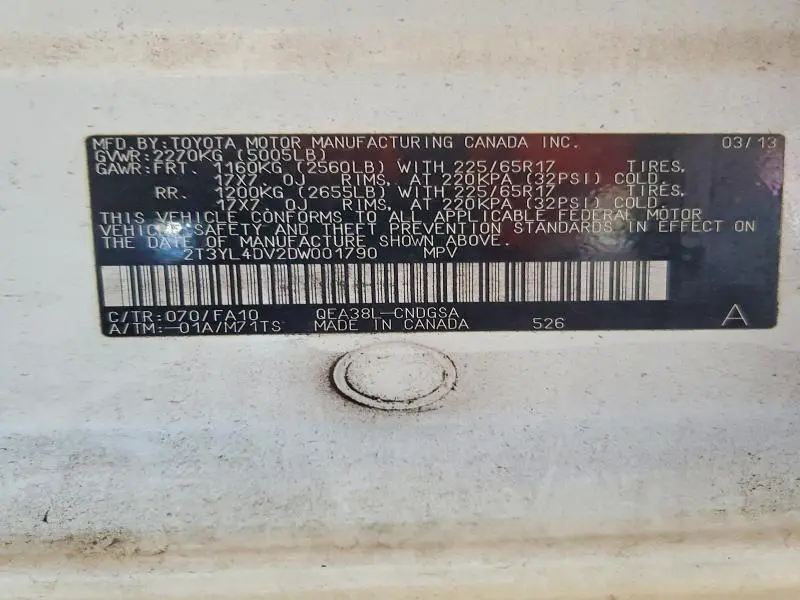 2013 TOYOTA RAV4 EV BASE  