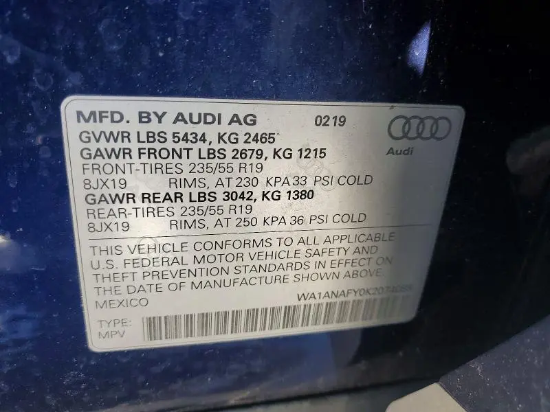 2019 AUDI Q5 PREMIUM  