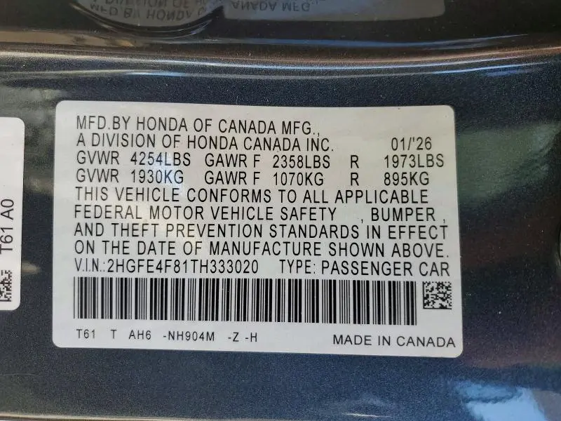 2026 HONDA CIVIC SPORT  