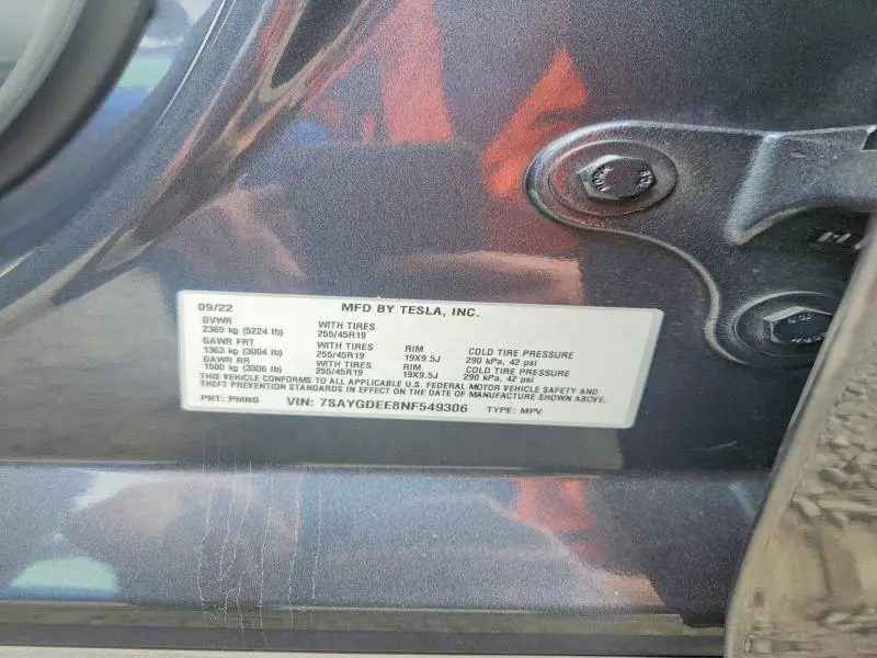 2022 TESLA MODEL Y   
