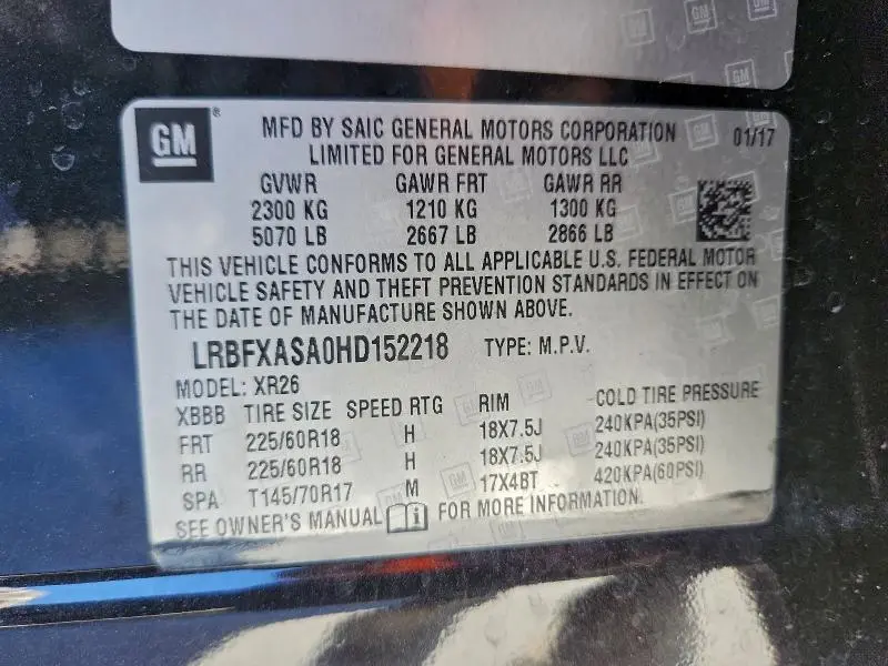 2017 BUICK ENVISION PREFERRED  