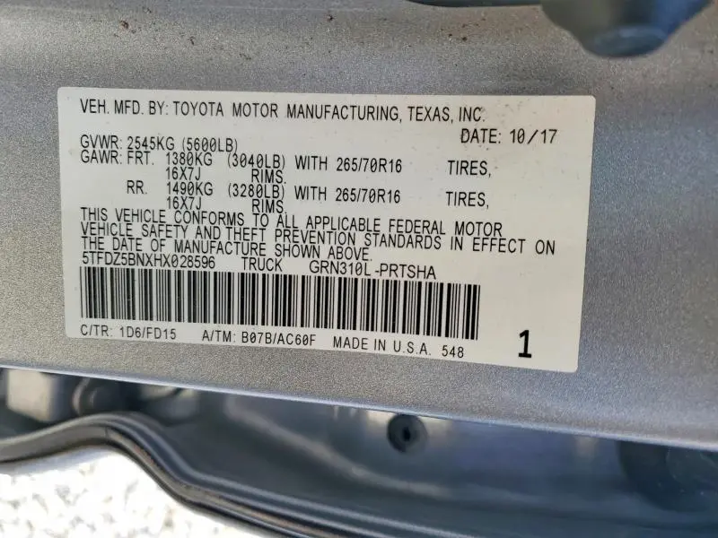 2017 TOYOTA TACOMA DOUBLE CAB  