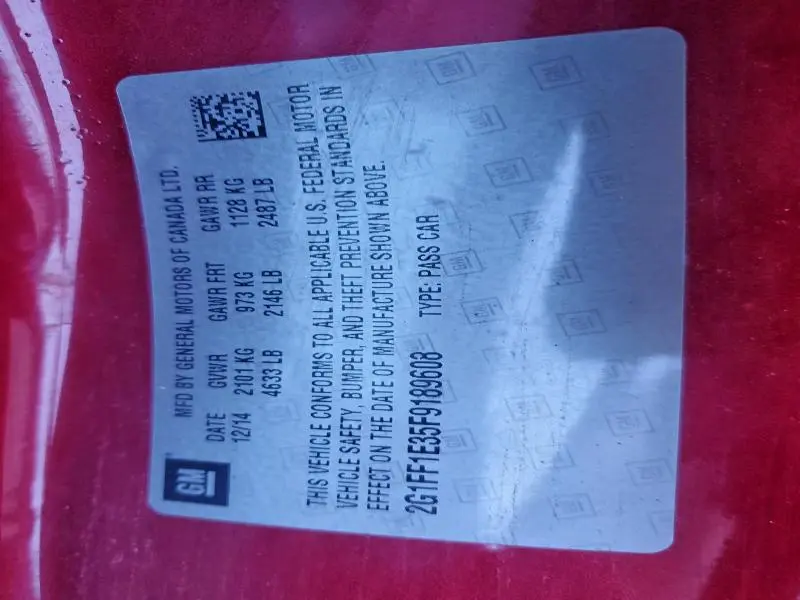 2015 CHEVROLET CAMARO LT  