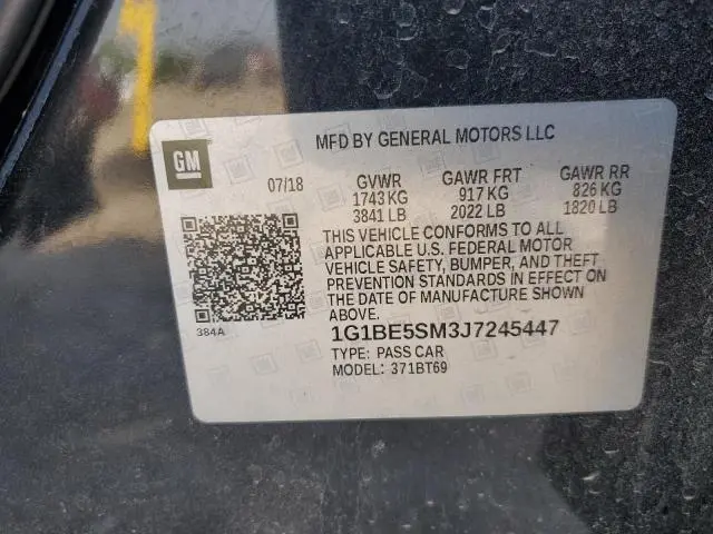 2018 CHEVROLET CRUZE LT  
