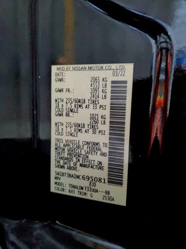 2022 NISSAN ROGUE SV  