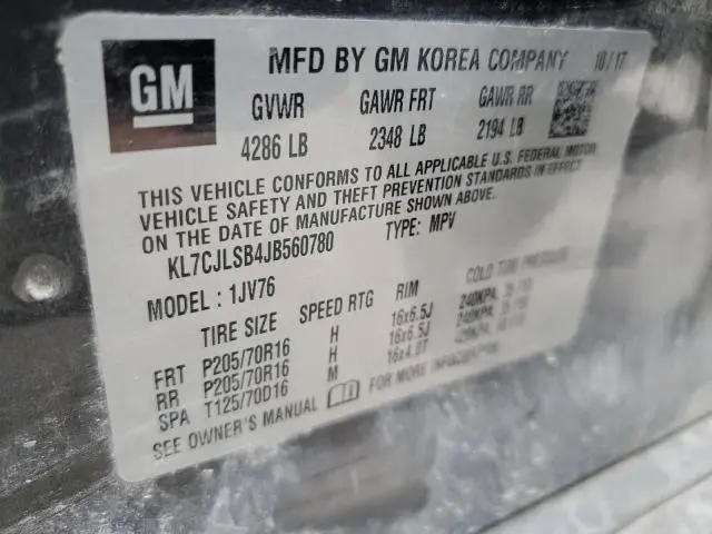 2018 CHEVROLET TRAX 1LT  