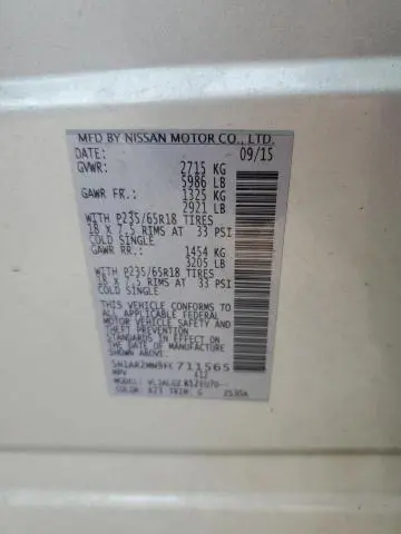 2015 NISSAN PATHFINDER S  