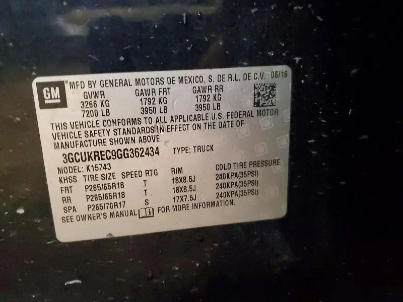 2016 CHEVROLET SILVERADO K1500 LT  
