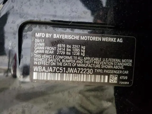 2018 BMW 530 XI  