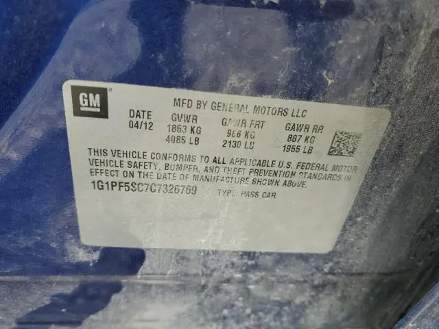 2012 CHEVROLET CRUZE LT  