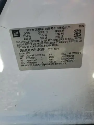 2015 CHEVROLET EQUINOX LS  