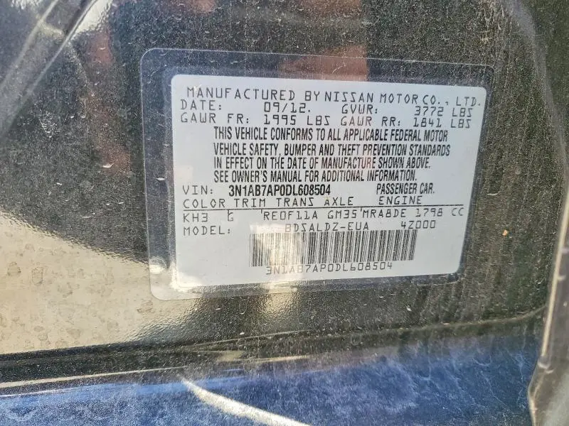 2013 NISSAN SENTRA S  