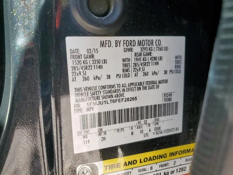 2015 FORD EXPEDITION PLATINUM  