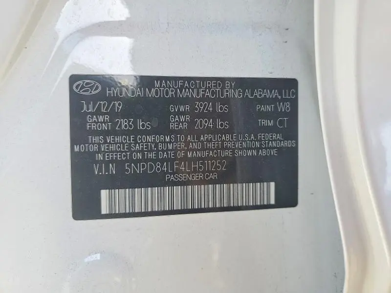 2020 HYUNDAI ELANTRA SEL  