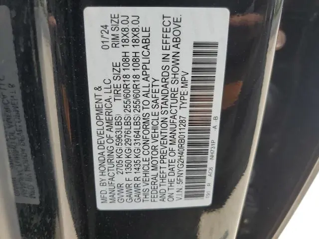 2024 HONDA PILOT EXL  