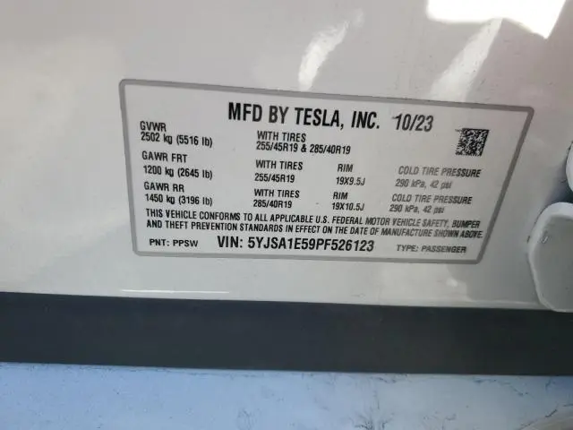 2023 TESLA MODEL S   