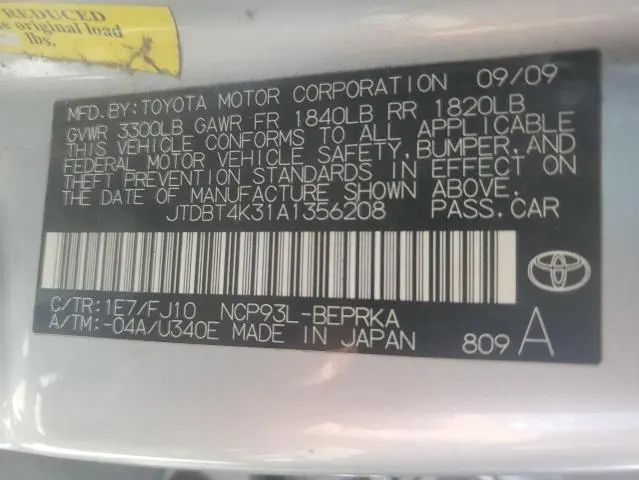 2010 TOYOTA YARIS   