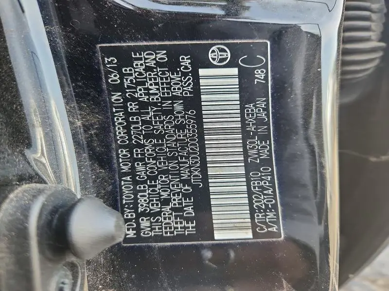 2013 TOYOTA PRIUS TWO  