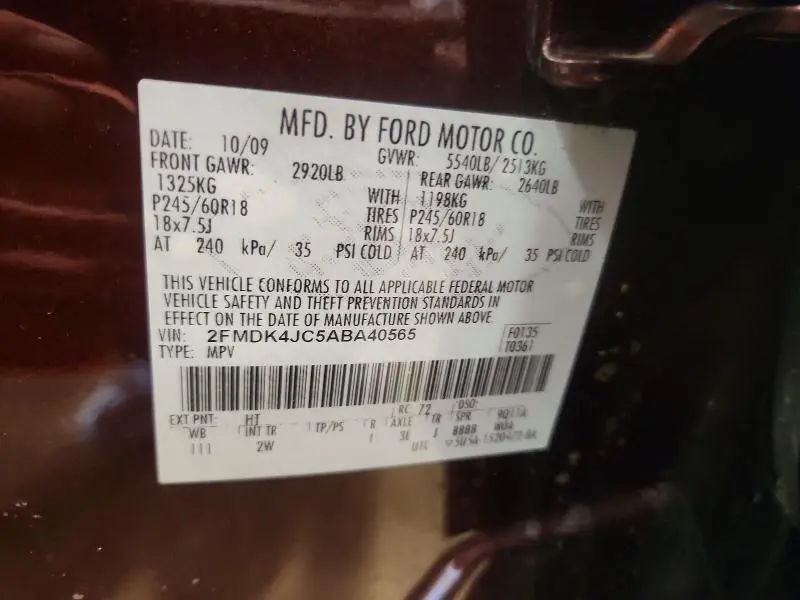 2010 FORD EDGE SEL  