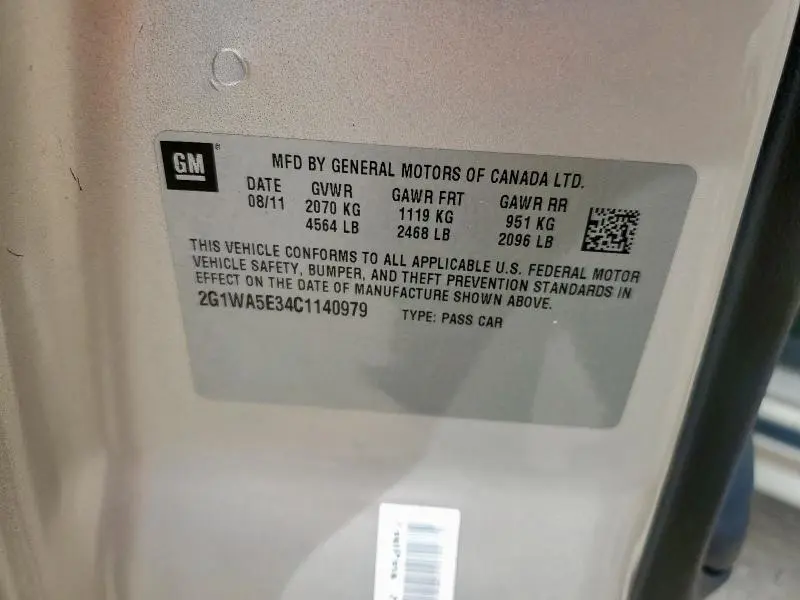 2012 CHEVROLET IMPALA LS  